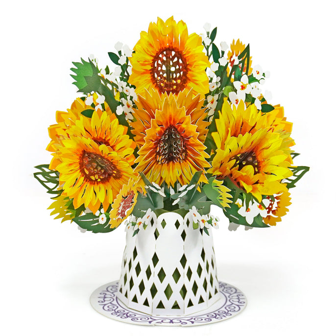 Collection of Sunflower 3D greeting popup cards to happy birthday