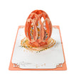 Easter 3D Greeting Card with Bunny Egg in Orange Color