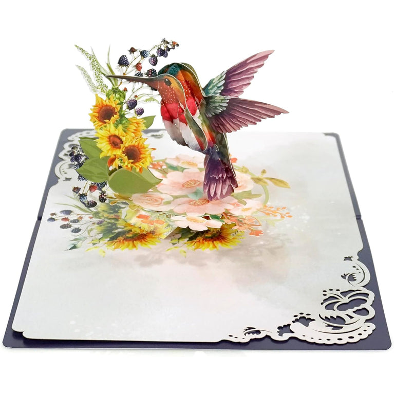 Hummingbird and Flower 3D Pop-up Card