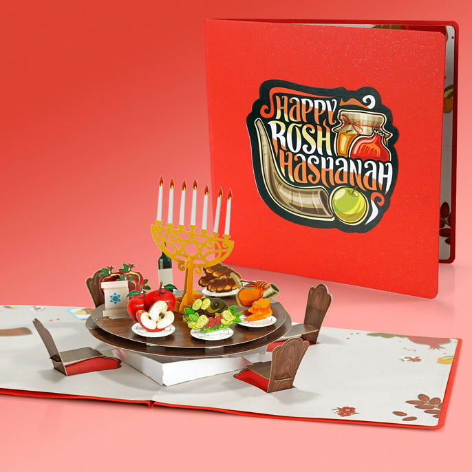 Rosh Hashanah 3D greeting popup card and wish