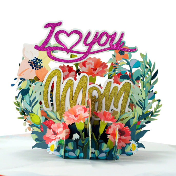 5 Gorgeous Flowers 3D Cut Popup Card that Symbolizes Motherhood