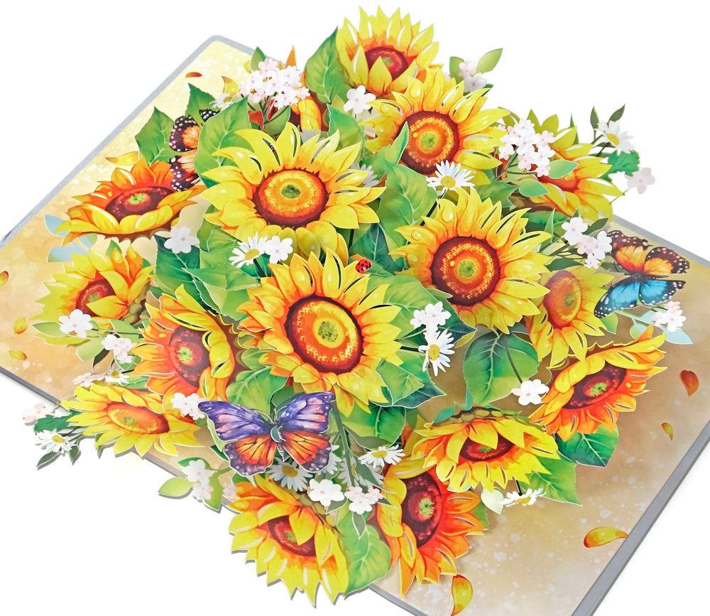 SunFlowers 3D popup greeting card
