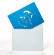 Blue whale 3D cut popup Greeting Cards for Mother's day