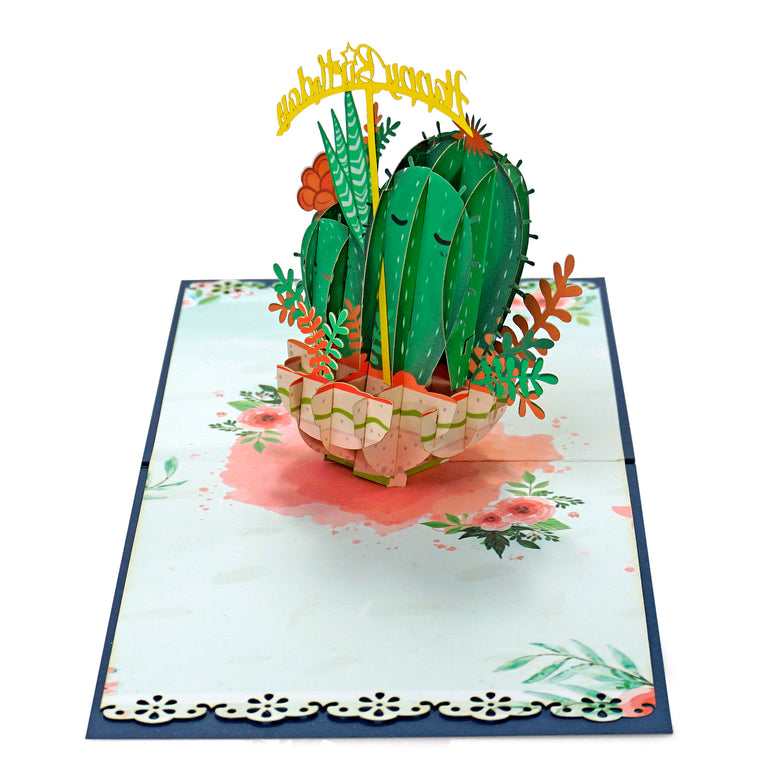 Cactus Birthday 3D Pop Up Card for Birthday Greeting Card