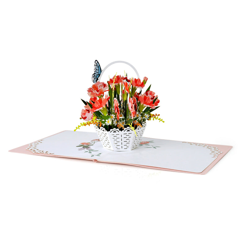 Carnation 3D Greeting Popup Card Flower for Mother's Day