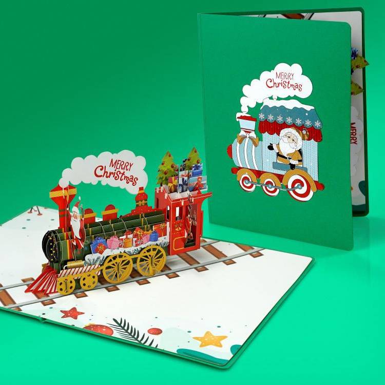 Christmas Train 3D Popup Card