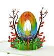 Colorful Rainbow Dyed Easter Egg 3D Pop Up Card