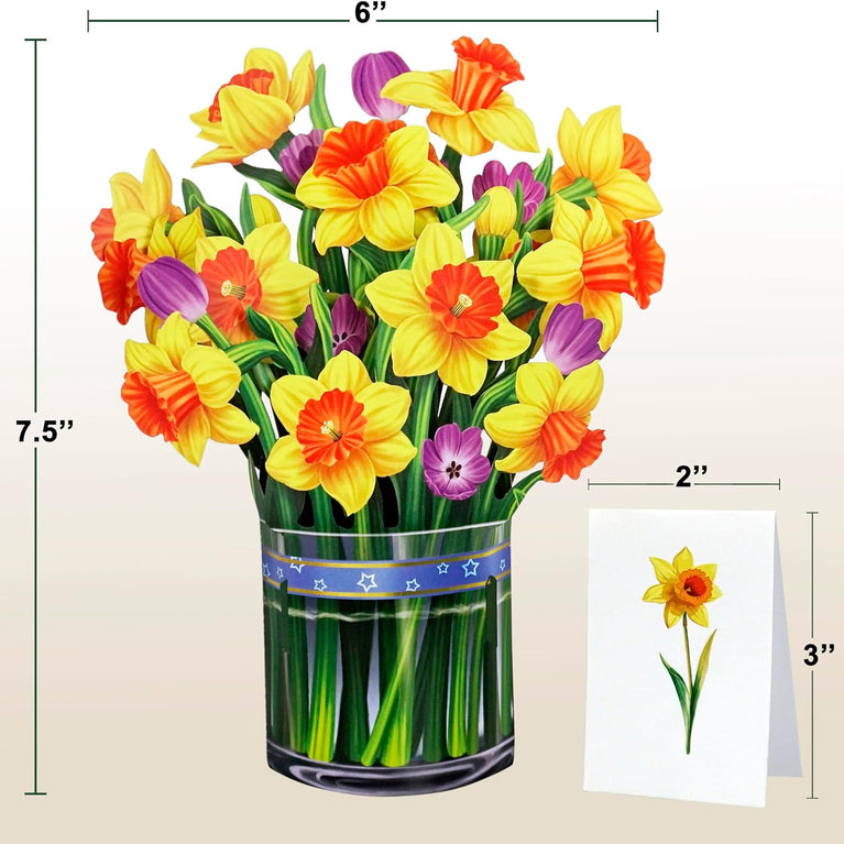 Daffodils 3D Pop-up Card Flower Small size (6 x 7.5 inch)