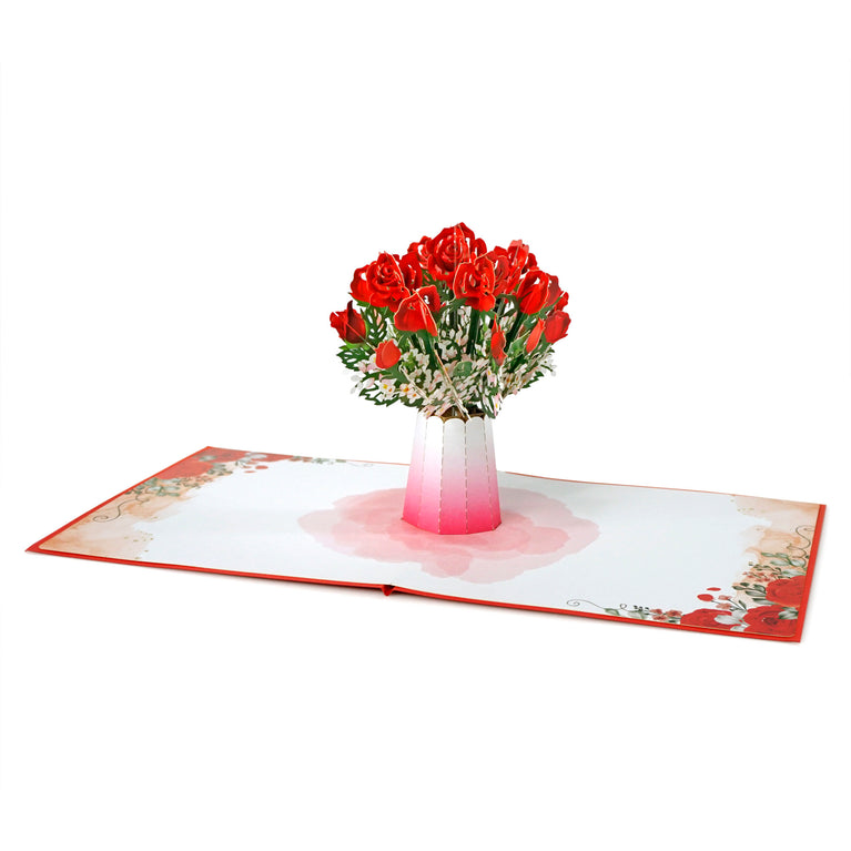 Elegant Red Rose Love Card Flower| Birthday & Greeting Cards for Valentine's Day