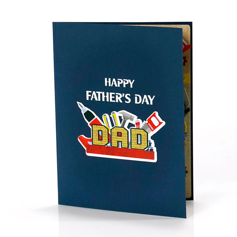 Happy Father's Day Banner text 3D pop-up greeting card