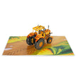 Happy Father's Day Banner with tractor 3D model pop-up card for him