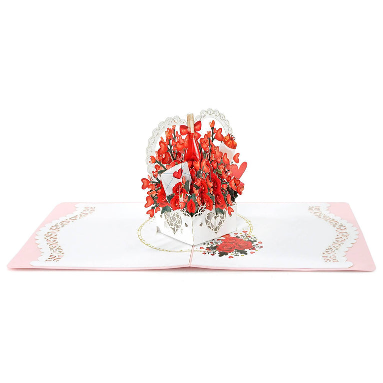 Happy Valentine's Day with a Romantic Rose 3D popup card