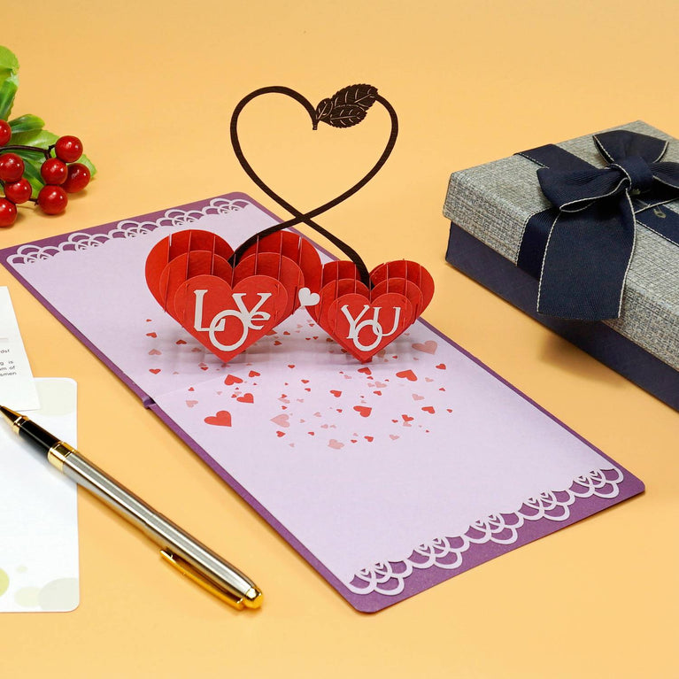 Heart Love 3D Popup Cards for Valentines Day Romantic