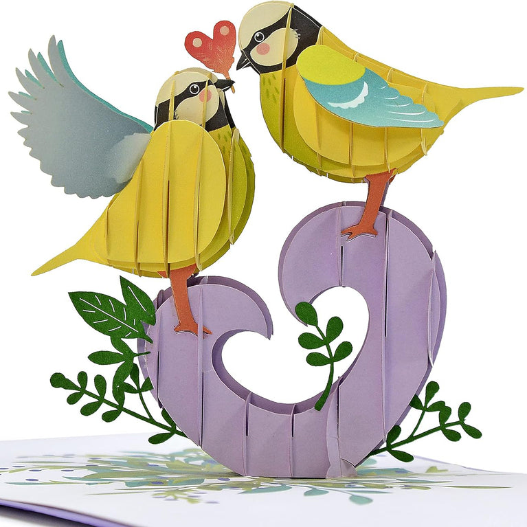 Kissing Love Birds 3D Pop Up Card