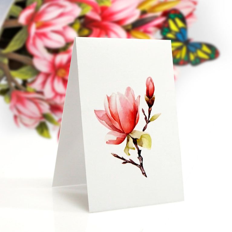 Magnolia Flowers 3D popup greeting cards Large size (10 x 12 inch)