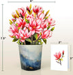 Magnolia Flowers 3D popup greeting cards Small size (6 x 7.5 inch)