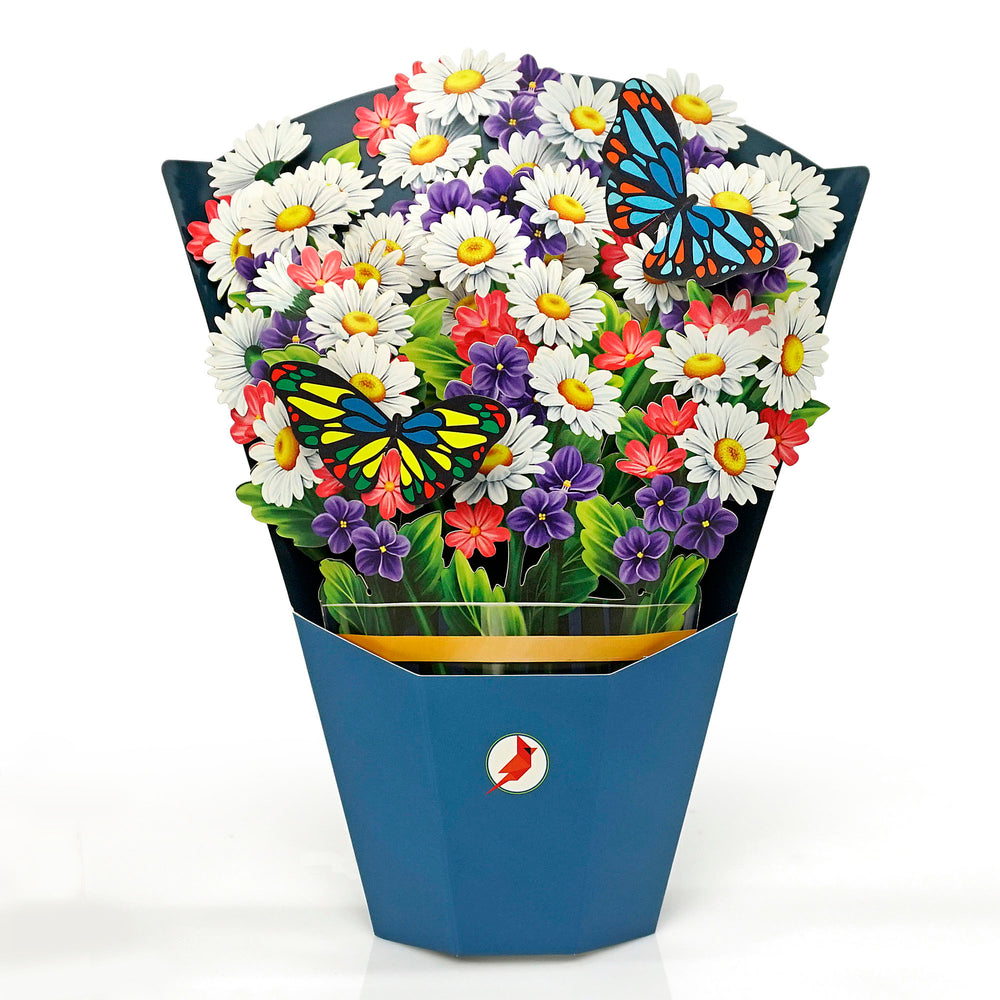 Multicolored Daisy 3D Pop-up Card Flower Large size (10 x 12 inch)