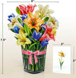Multicolored Lyly 3D Pop-up Card Flower Small size (6 x 7.5 inch)