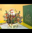 Merry Christmas with Santa Claus and a flower basket 3D Cut Popup Up