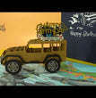 Car 3D Model Greeting Popup Cards for Birthday