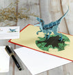 Raptor Dinosaur Cool 3D Pop Up Card