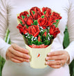 Red Rose Bouquet 3D Pop-up Card Flower Small size (6 x 7.5 inch)
