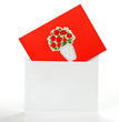 Red Rose Handmade 3D Pop Up Card