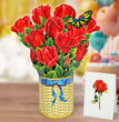 Rose Bouquet 3D Pop-up Card Flower Small size (6 x 7.5 inch)