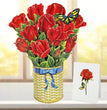 Rose Bouquet 3D Pop-up Card Flower Large size (10 x 12 inch)