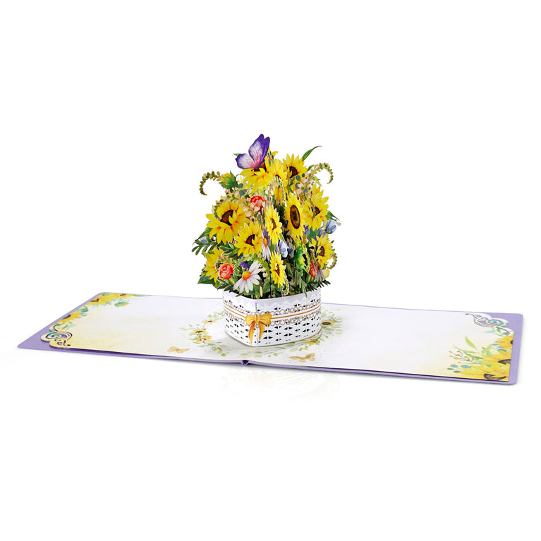 Sunflower 3D greeting popup card is a perfect gift for mother's day and Birthday