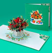 Vase Flower Christmas 3D popup card