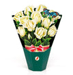 White Rose Bouquet 3D Pop-up Card Flower Large size (10 x 12 inch)