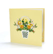 Yellow Roses Flower Basket Pop Up Card