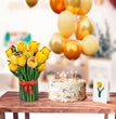 Yellow Tulips Bouquet 3D Pop-up Card Flower Large size (10 x 12 inch)
