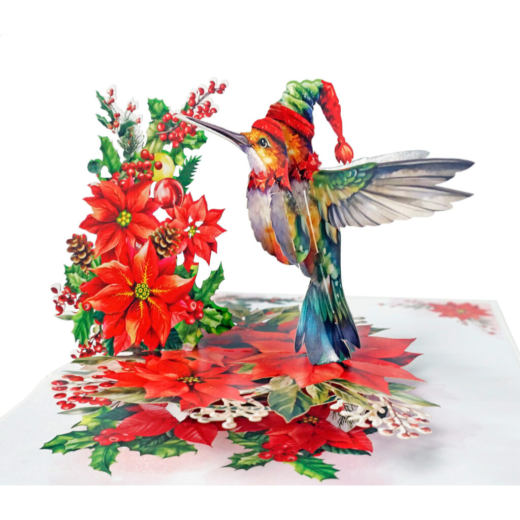 3D-Popup-Card-Christmas-Hummingbird-And-Poinsettia-01