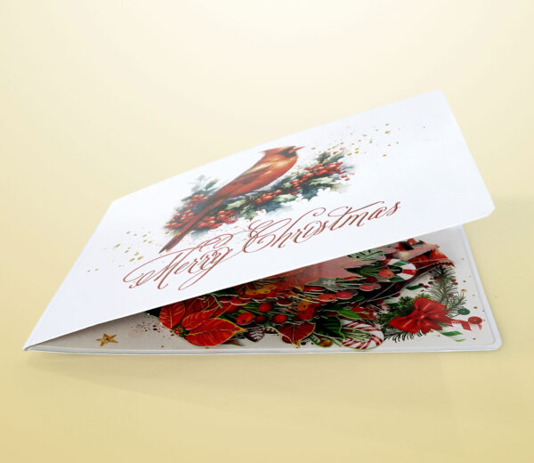 Cardinal-Bird-With-Poinsettia-3D-Greeting-Card-10