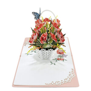 Pink-carnations-basket-3D-popup-card-02