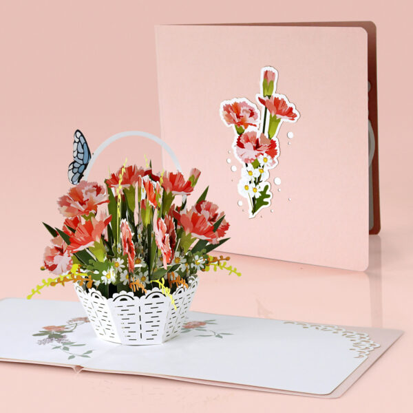 Pink-carnations-basket-3D-popup-card-07