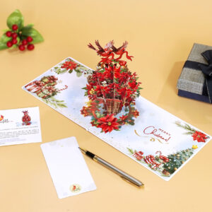 Poinsettia-Basket-Flower-3D-popup-Greeting-Card-08