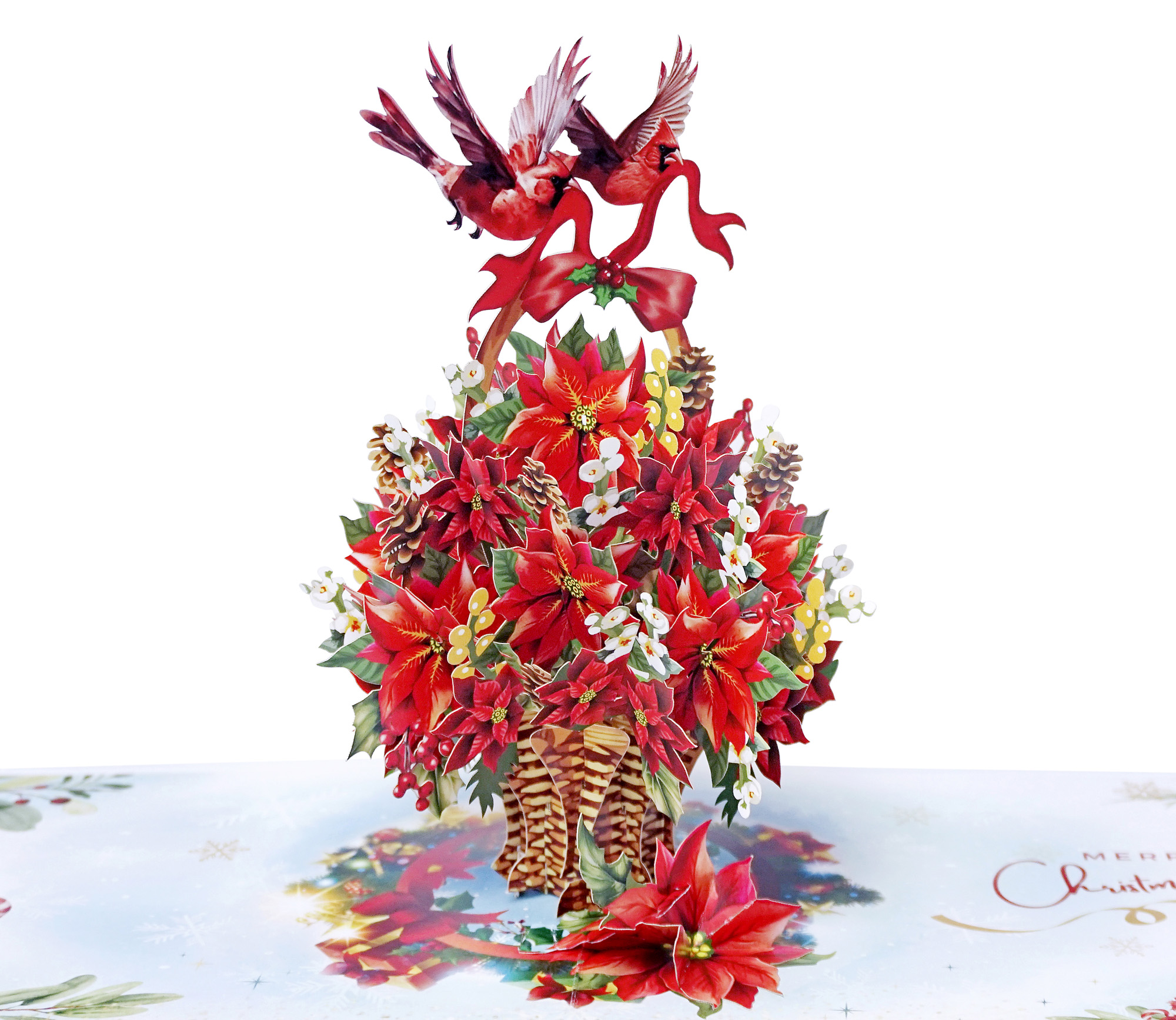 Poinsettia-Basket-Flower-3D-popup-Greeting-Card-12