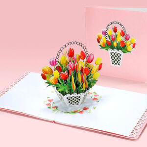 Yellow-and-red-tulip-3D-Popup-basket-paper-04