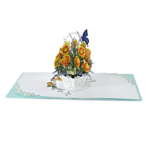 Yellow-marigold-flowers-basket-3D-paper-06