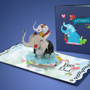 Happy-Father-Day-with-girl-Elephant-3D-greeting-card-07