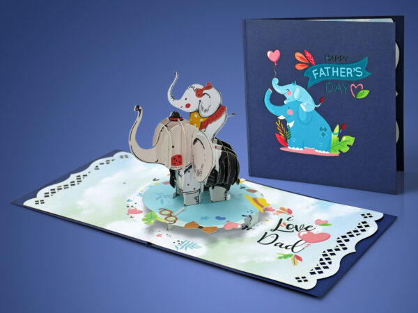 Happy-Father-Day-with-girl-Elephant-3D-greeting-card-07