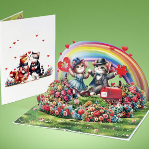 Happy-valentine-greeting-card-with-3D-Cat-couple-09