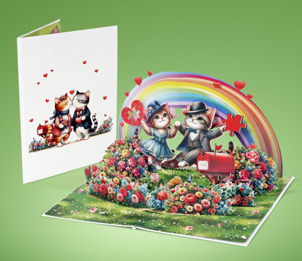 Happy-valentine-greeting-card-with-3D-Cat-couple-09