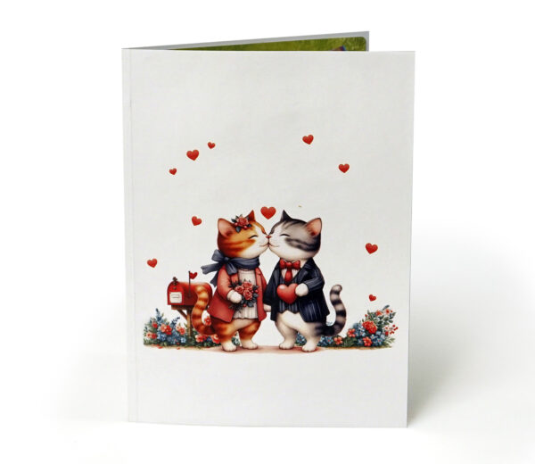 Happy-valentine-greeting-card-with-3D-Cat-couple-11