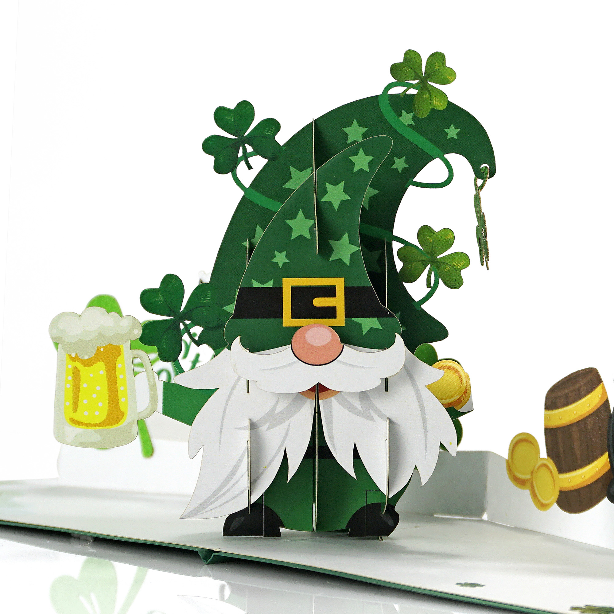 Patricks Day Card 3D Gnome