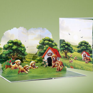 Father-Dog-with-his-son-3D-Pop-Up-Card-08