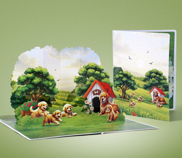 Father-Dog-with-his-son-3D-Pop-Up-Card-08